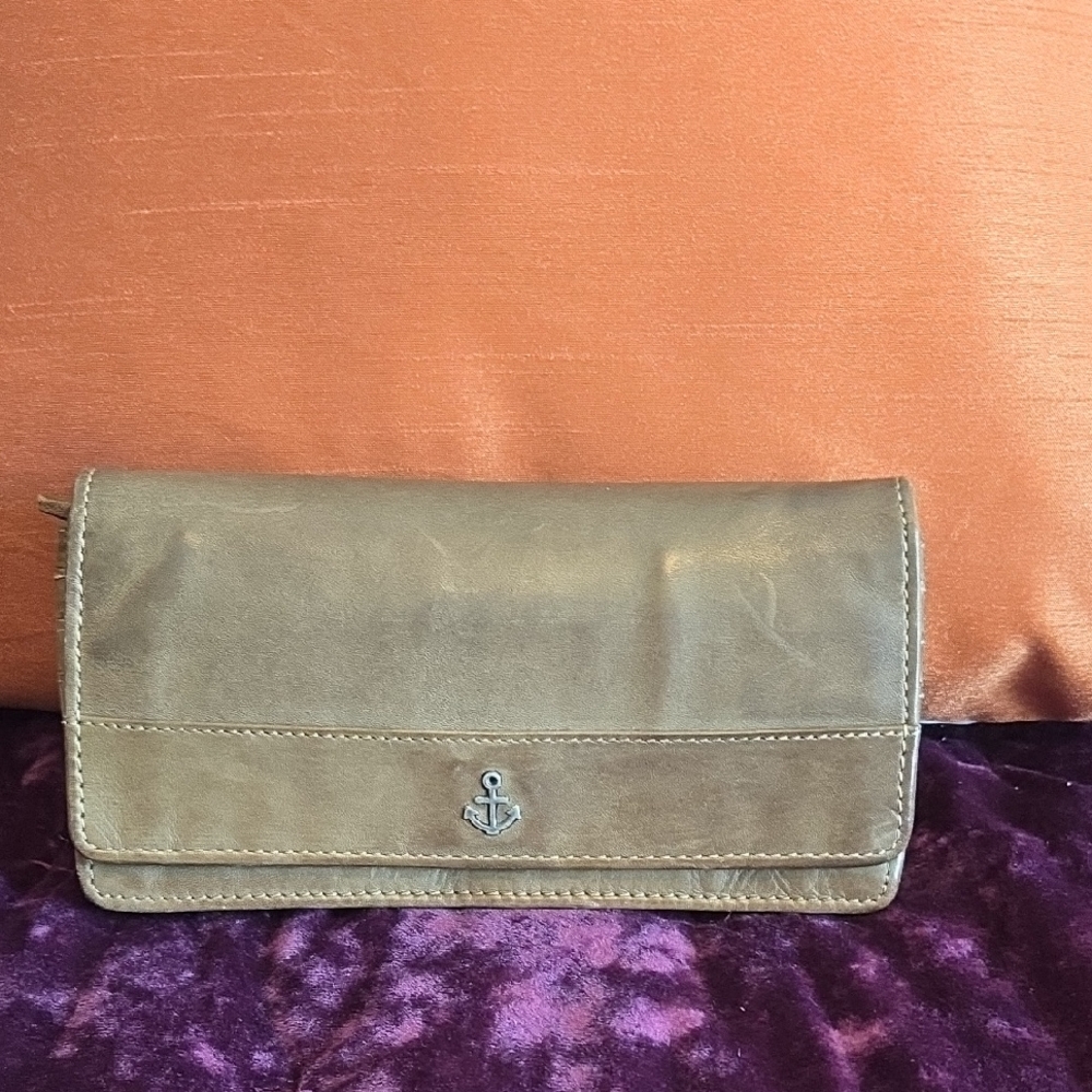 Olive Distressed Leather Wallet